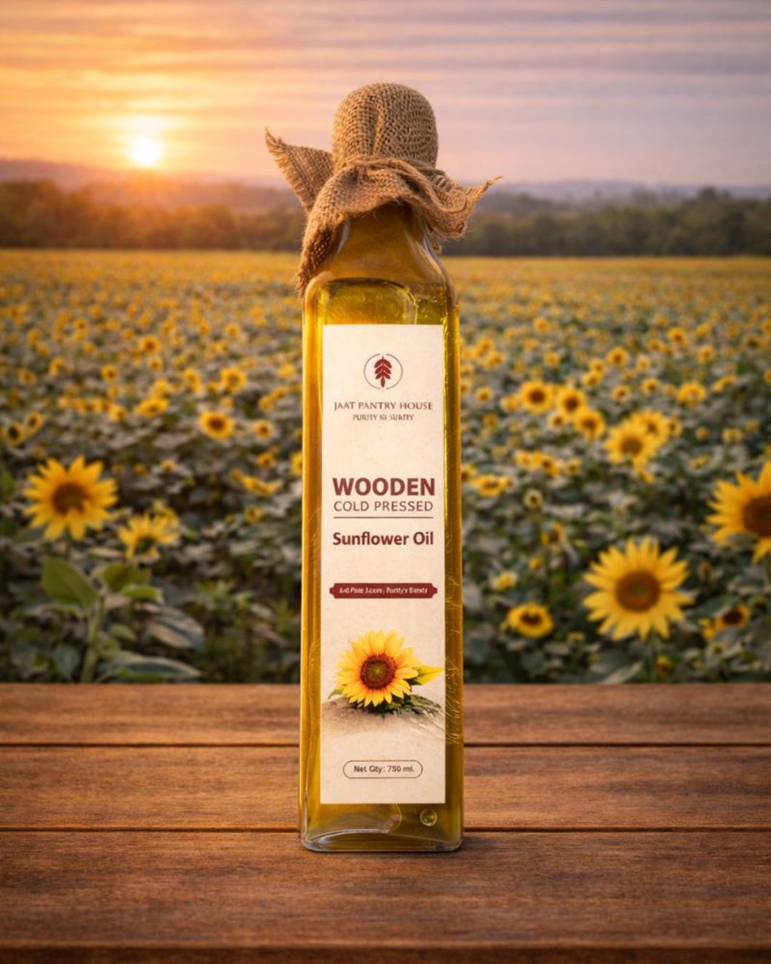Wooden Cold-Pressed Sunflower Oil