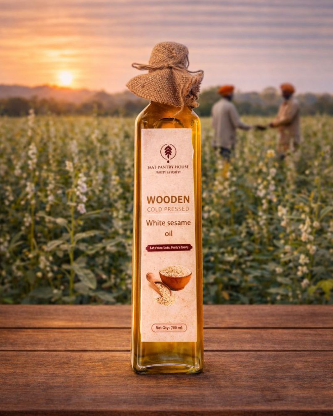 Wooden Cold-Pressed White Sesame Oil