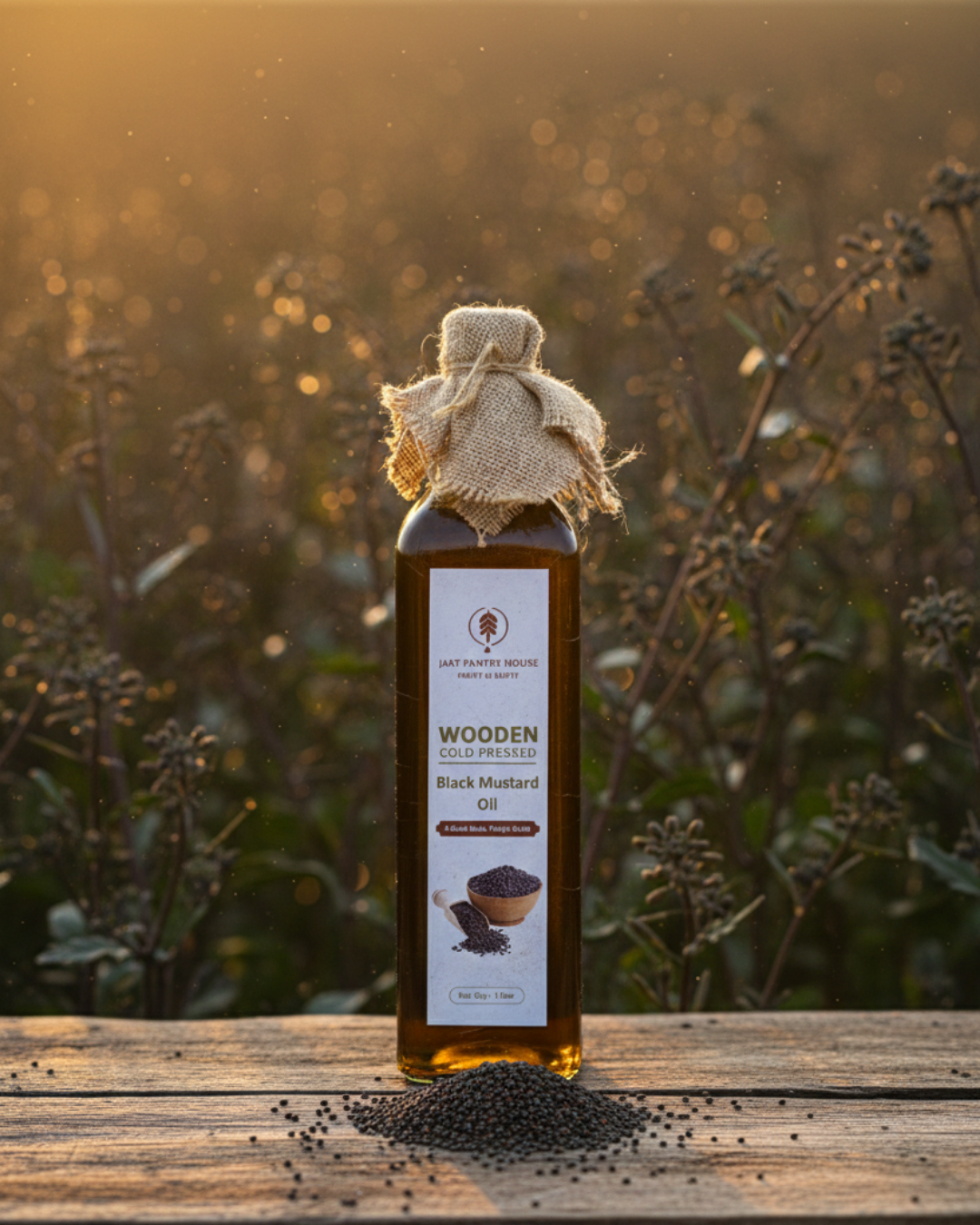 Wooden Cold-Pressed Black Mustard Oil