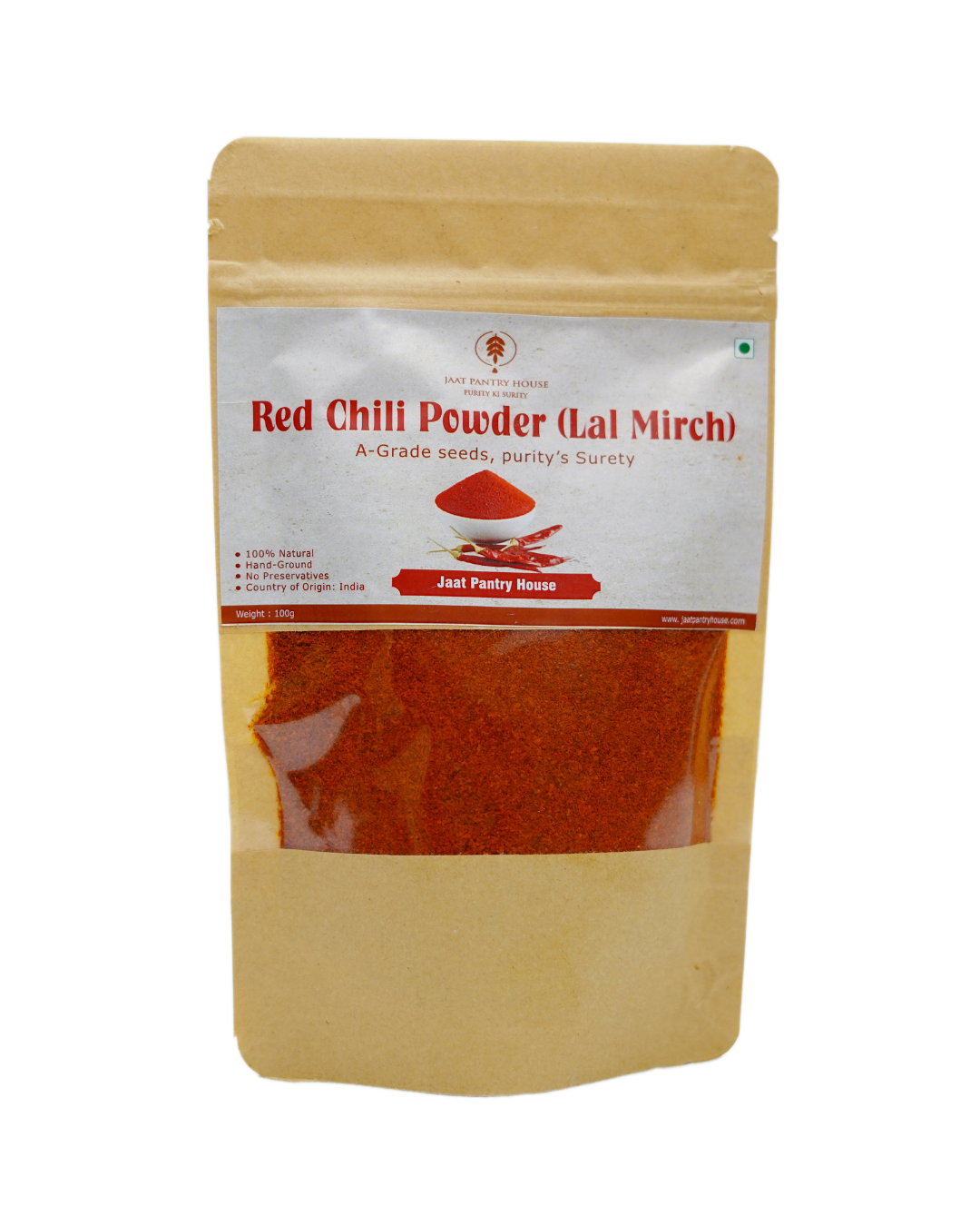 Hand-Ground Organic Red Chilli Powder