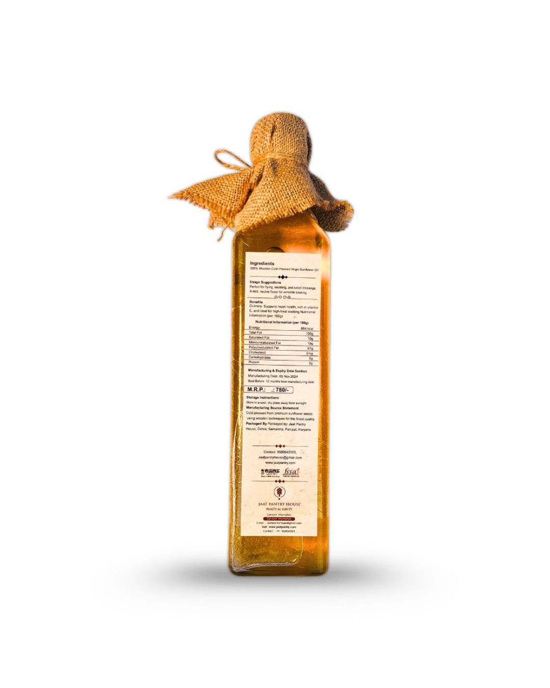 Wooden Cold-Pressed Sunflower Oil