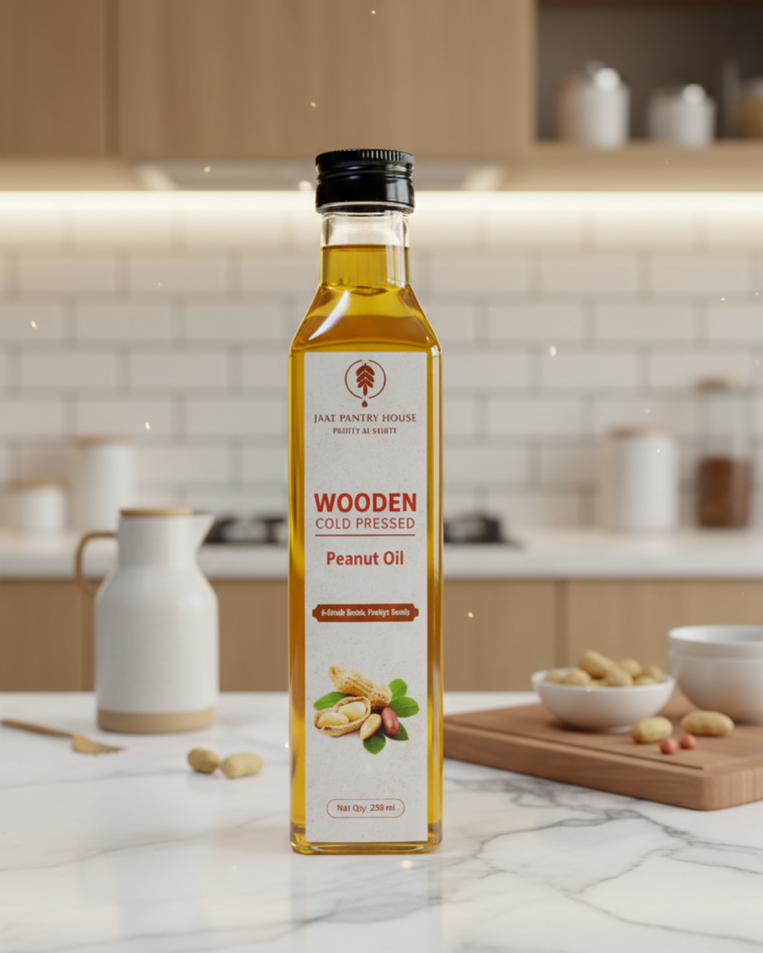 Wooden Cold-Pressed Groundnut Oil