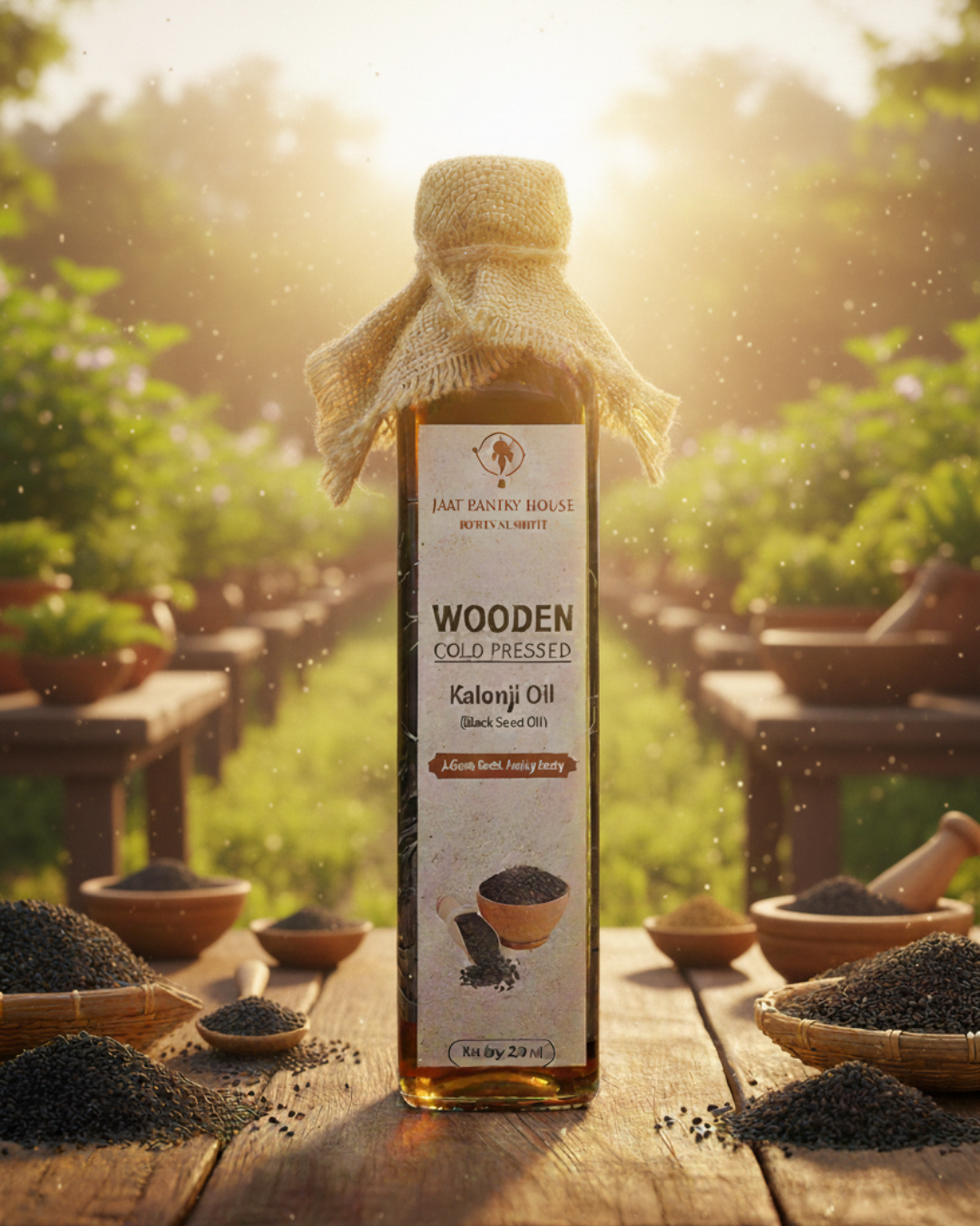 Wooden Cold-Pressed Kalonji (Black Seed) Oil