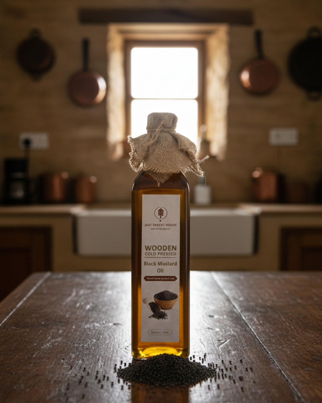 Wooden Cold-Pressed Black Mustard Oil