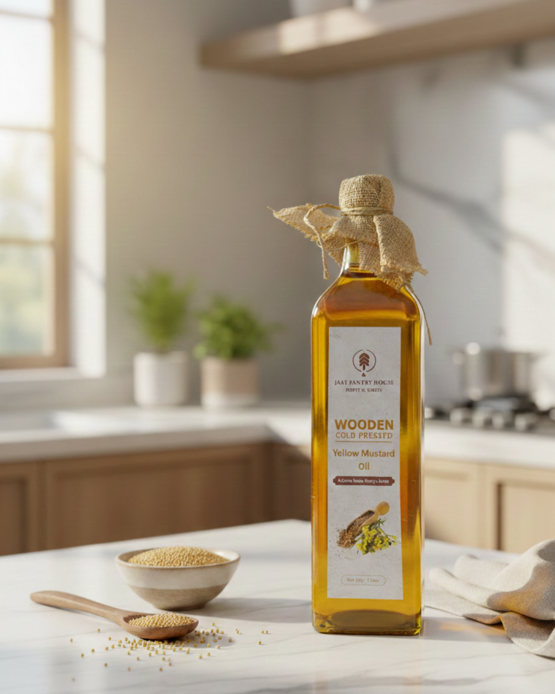 Wooden Cold-Pressed Yellow Mustard Oil