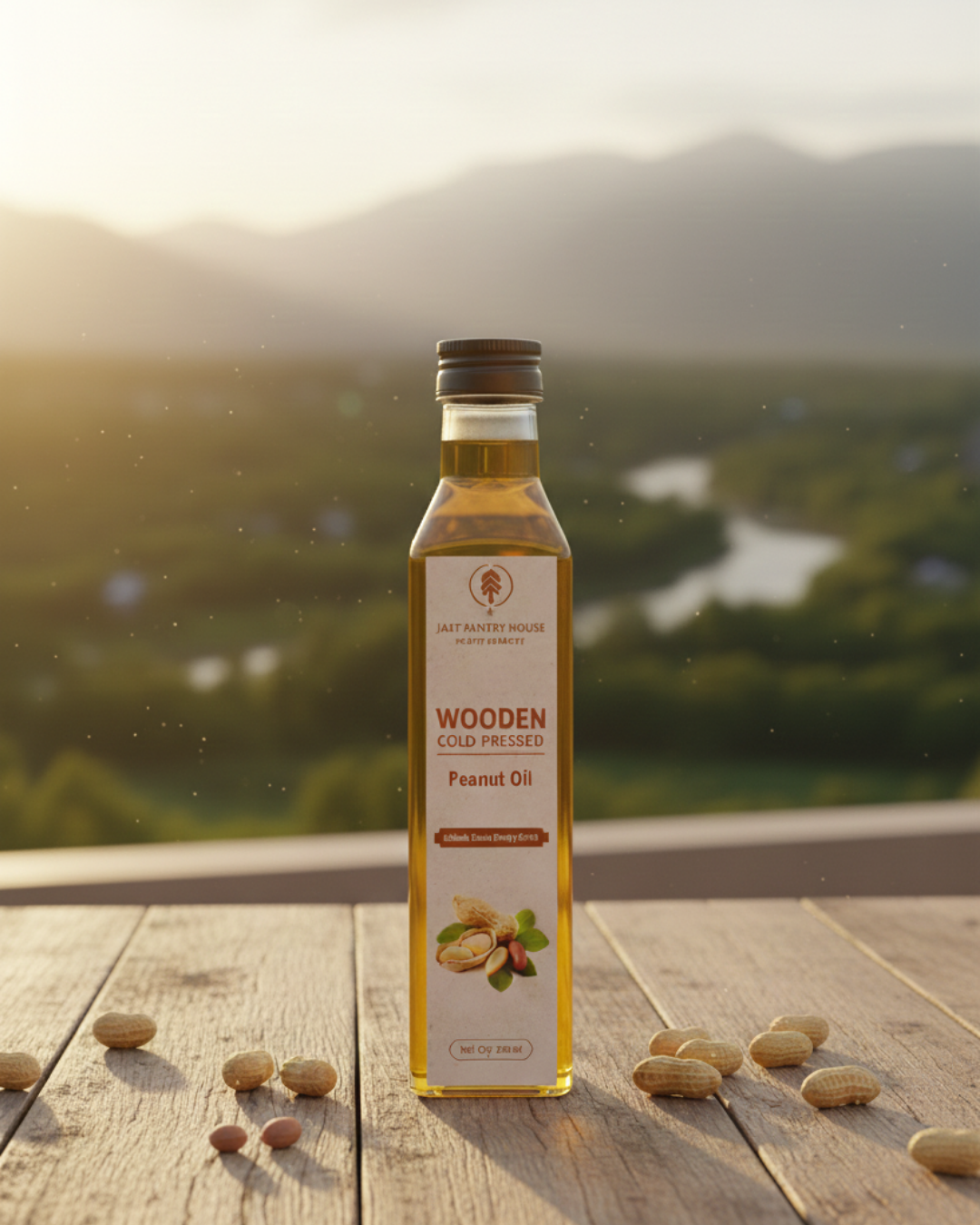 Wooden Cold-Pressed Groundnut Oil