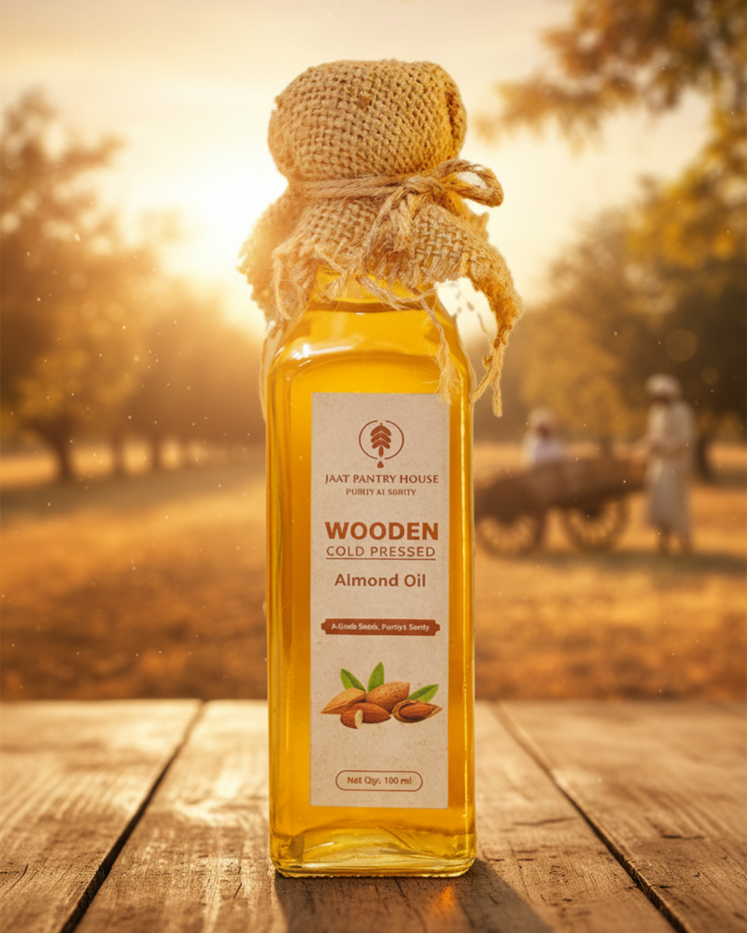 Wooden Cold-Pressed Almond Oil