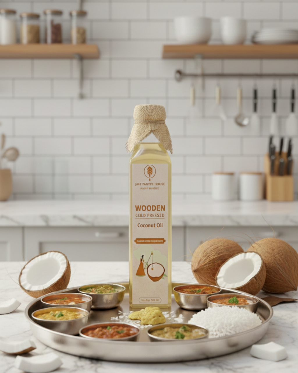 Wooden Cold-Pressed Coconut Oil