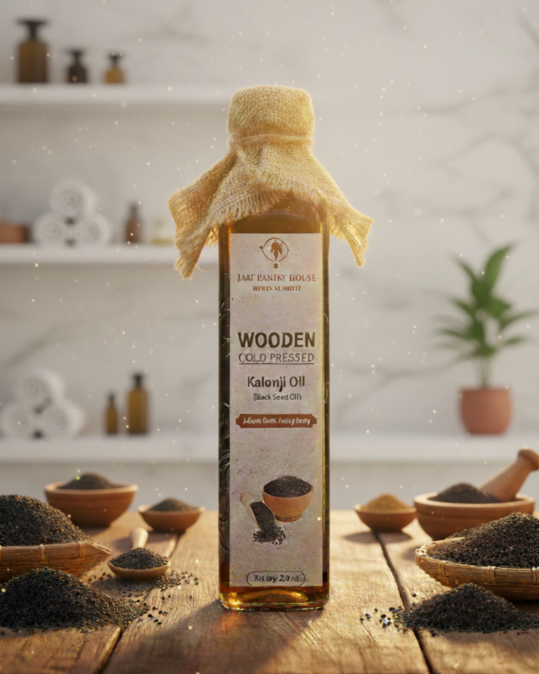 Wooden Cold-Pressed Kalonji (Black Seed) Oil